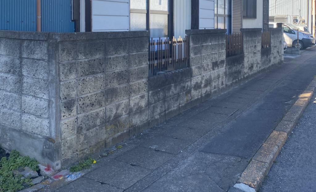 【石岡市・40～50万】既存ブロック塀解体・新規ブロック・フェンス取り付け