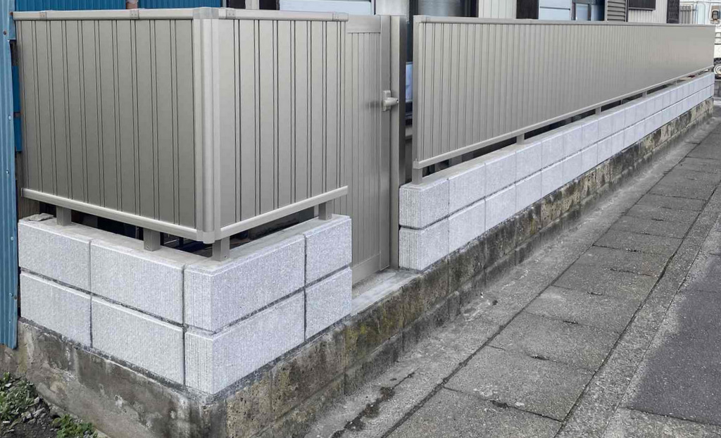 【石岡市・40～50万】既存ブロック塀解体・新規ブロック・フェンス取り付け